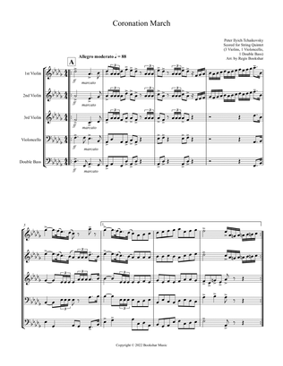 Coronation March (Db) (String Quintet - 3 Violins, 1 Cello, 1 Bass)