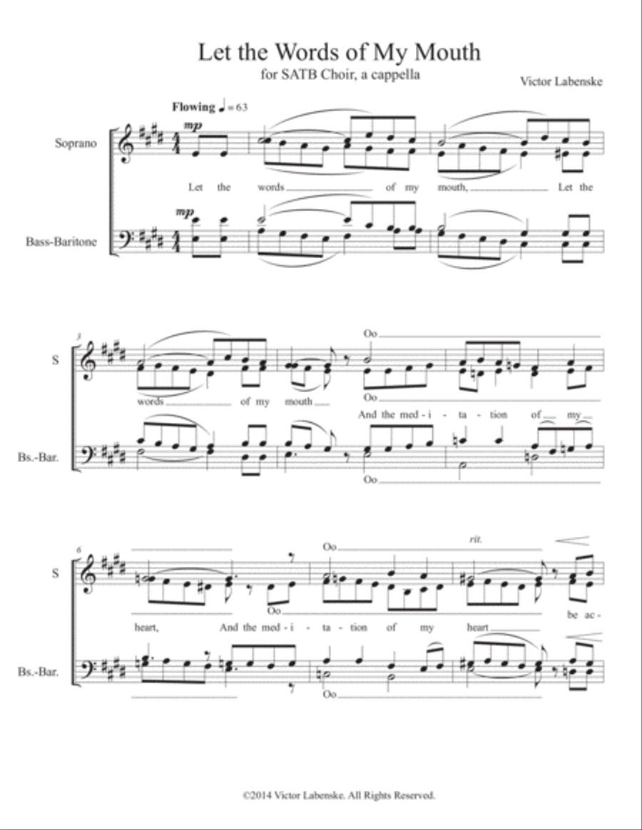 Let the Words of My Mouth 4-Part scores gallery preview page 1