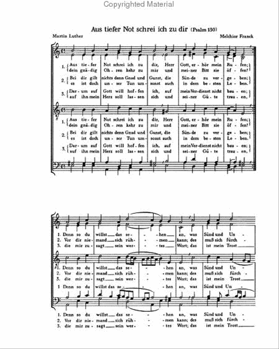 Franck: Aus tiefer Not; Schutz: Lobt Gott Score scores gallery preview page 2