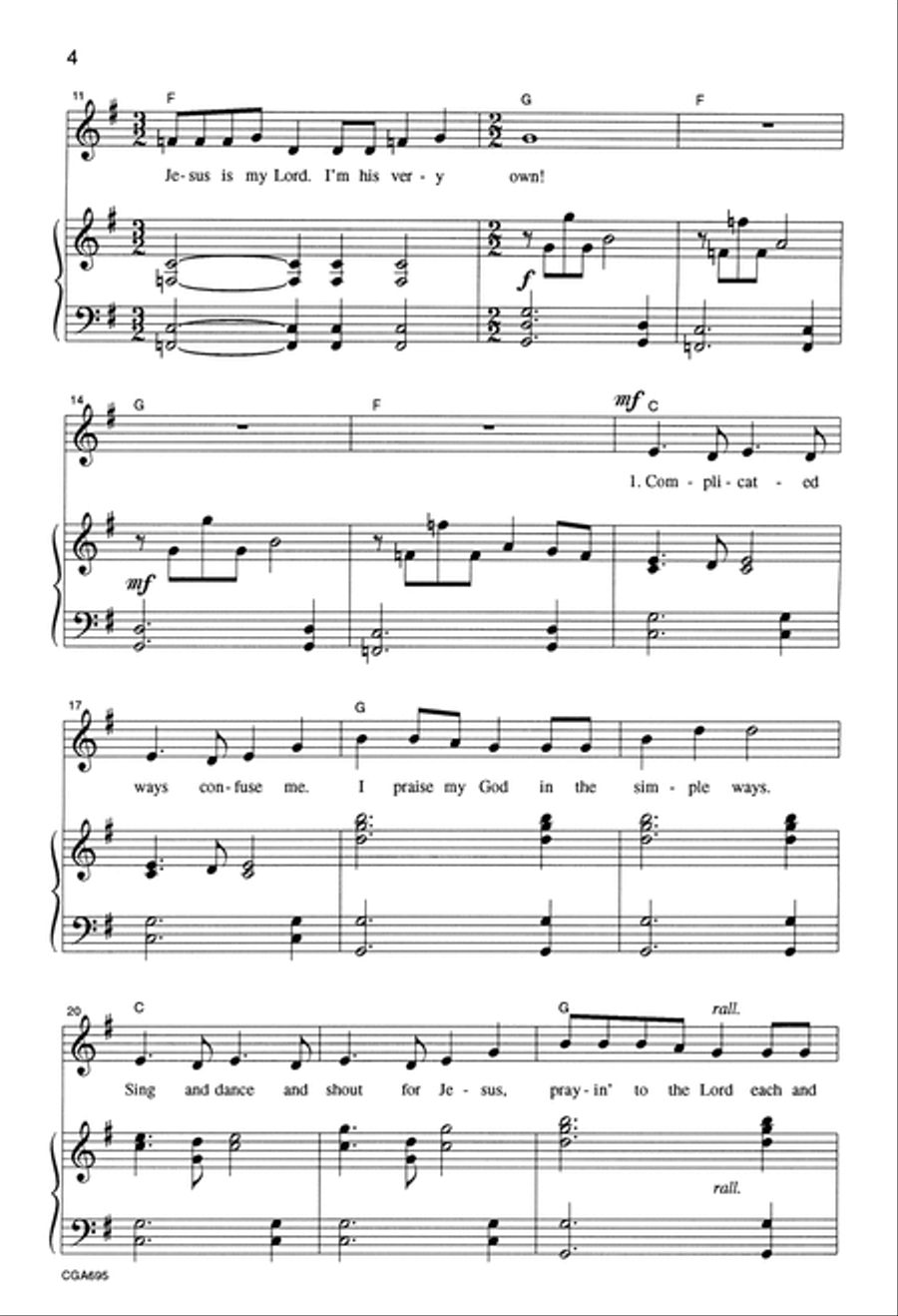 Faith That's Sure Unison Choir scores gallery preview page 4