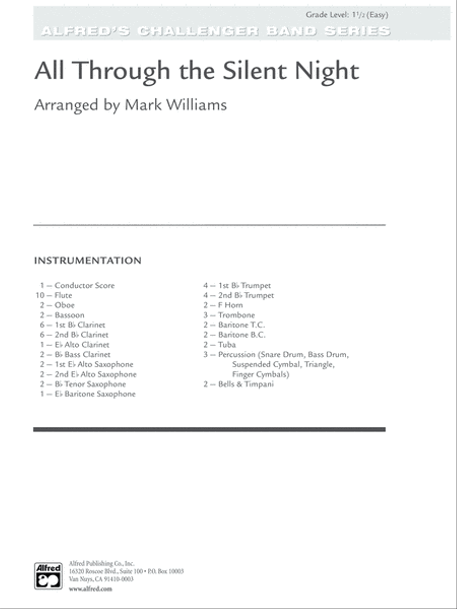 All Through the Silent Night: Score Concert Band scores gallery preview page 1