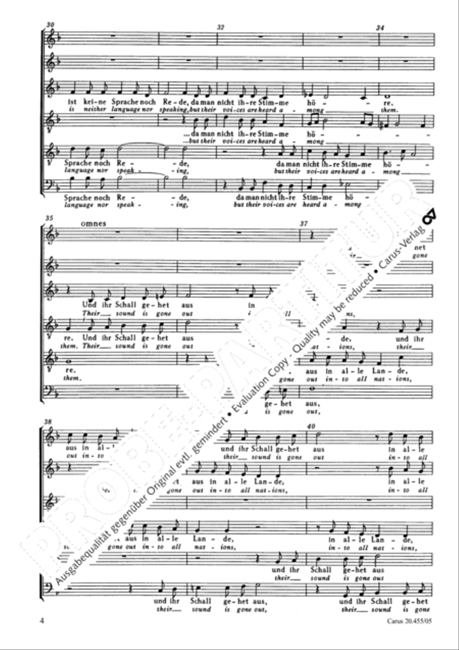 The heavens are telling the Father's glory (Die Himmel erzahlen die Ehre Gottes) Choir scores gallery preview page 5