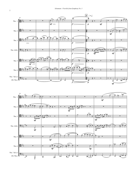 Feierlich from Rhenish Symphony No. 3 for Trombone Choir Ensemble image number null