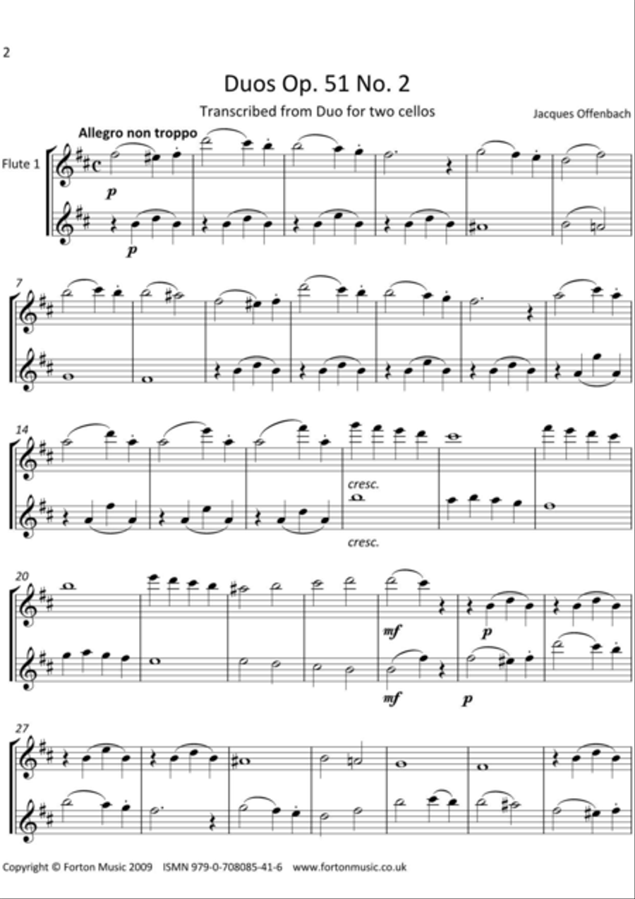 Duos Op 51 no 2 Flute Duet scores gallery preview page 2