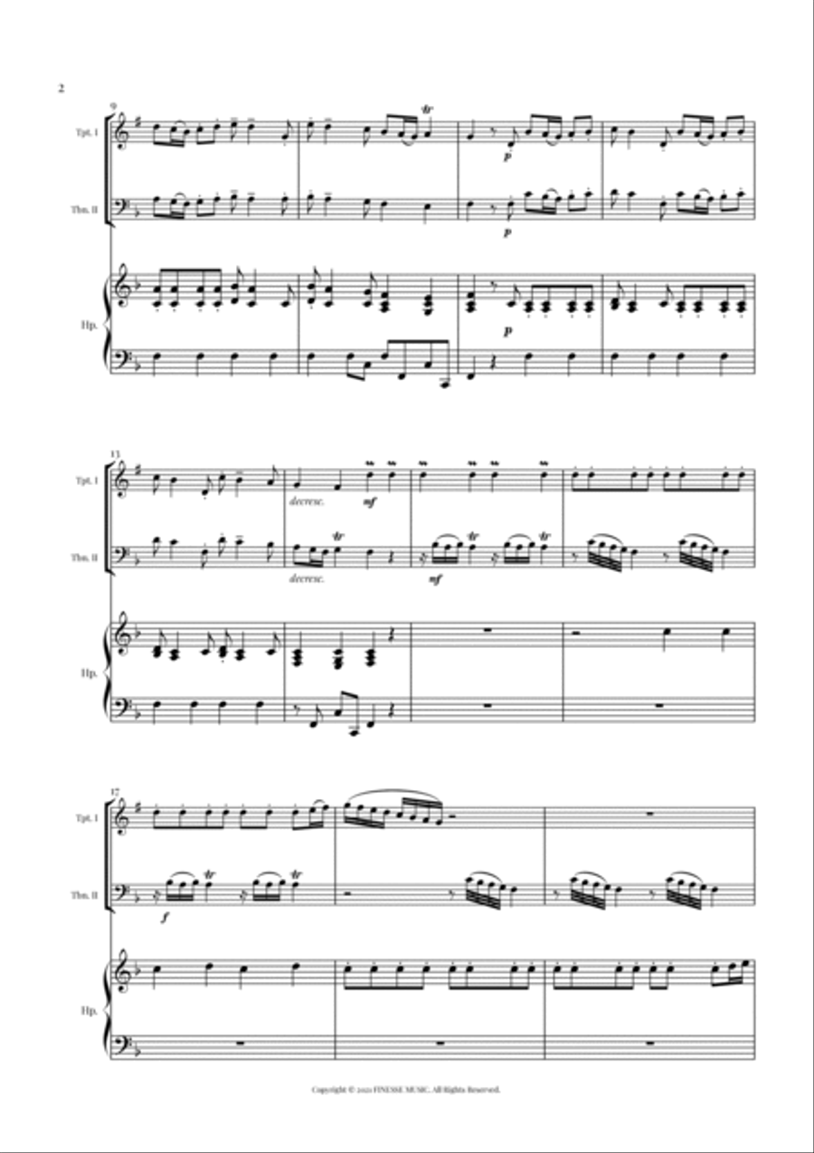 TRIO - Four Seasons Spring (Allegro) for 2 VIOLAS and PEDAL HARP - F Major Small Ensemble scores gallery preview page 4