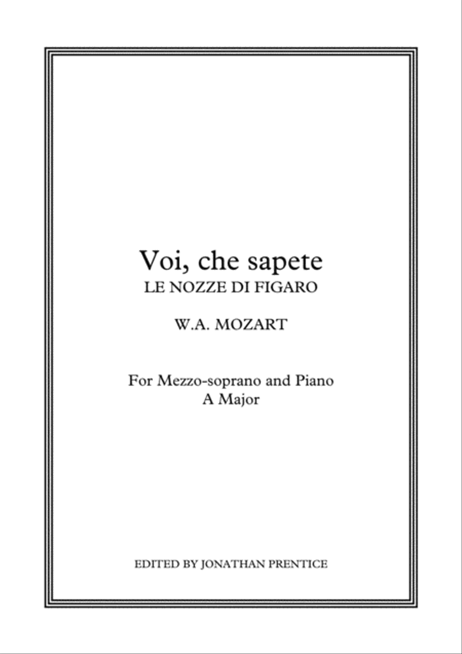 Voi che sapete - Le nozze di Figaro (A Major)