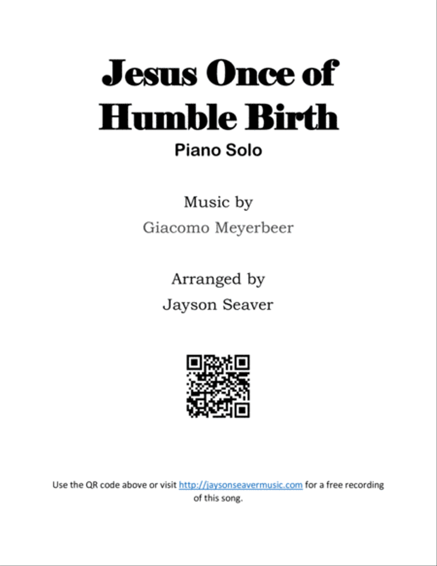 Jesus Once of Humble Birth Piano Solo scores gallery preview page 1