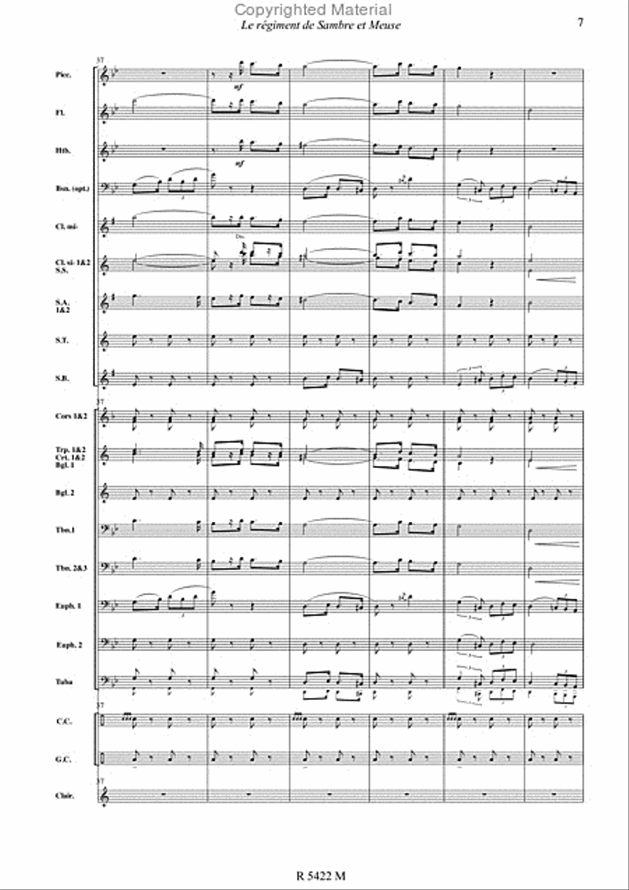 Sambre et meuse Concert Band scores gallery preview page 8