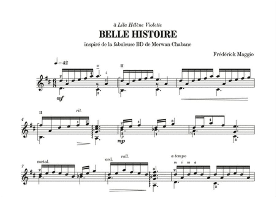 Belle histoire Belle histoire Classical Guitar scores gallery preview page 2