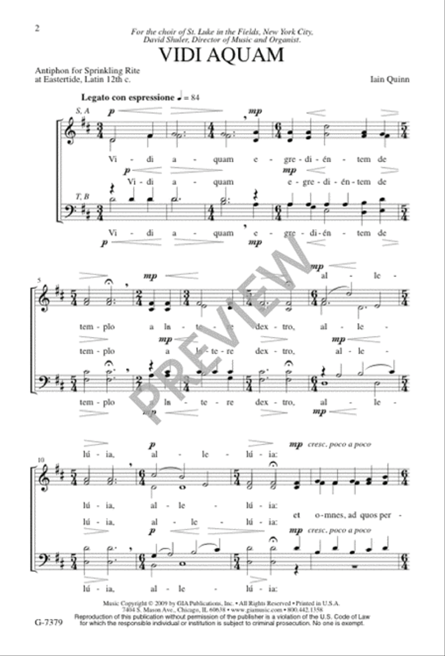 Vidi aquam 4-Part scores gallery preview page 2