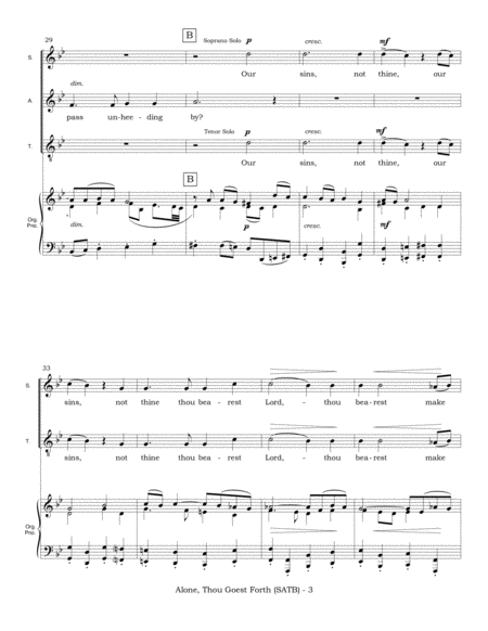 Alone, Thou Goest Forth, O Lord (SATB plus piano or organ) image number null