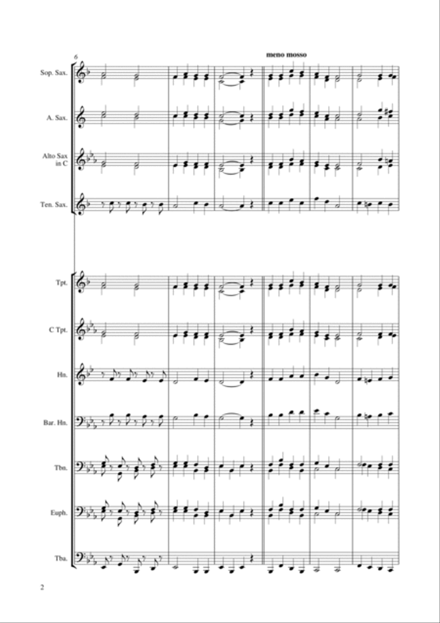 Au Claire de la lune Brass Ensemble scores gallery preview page 2