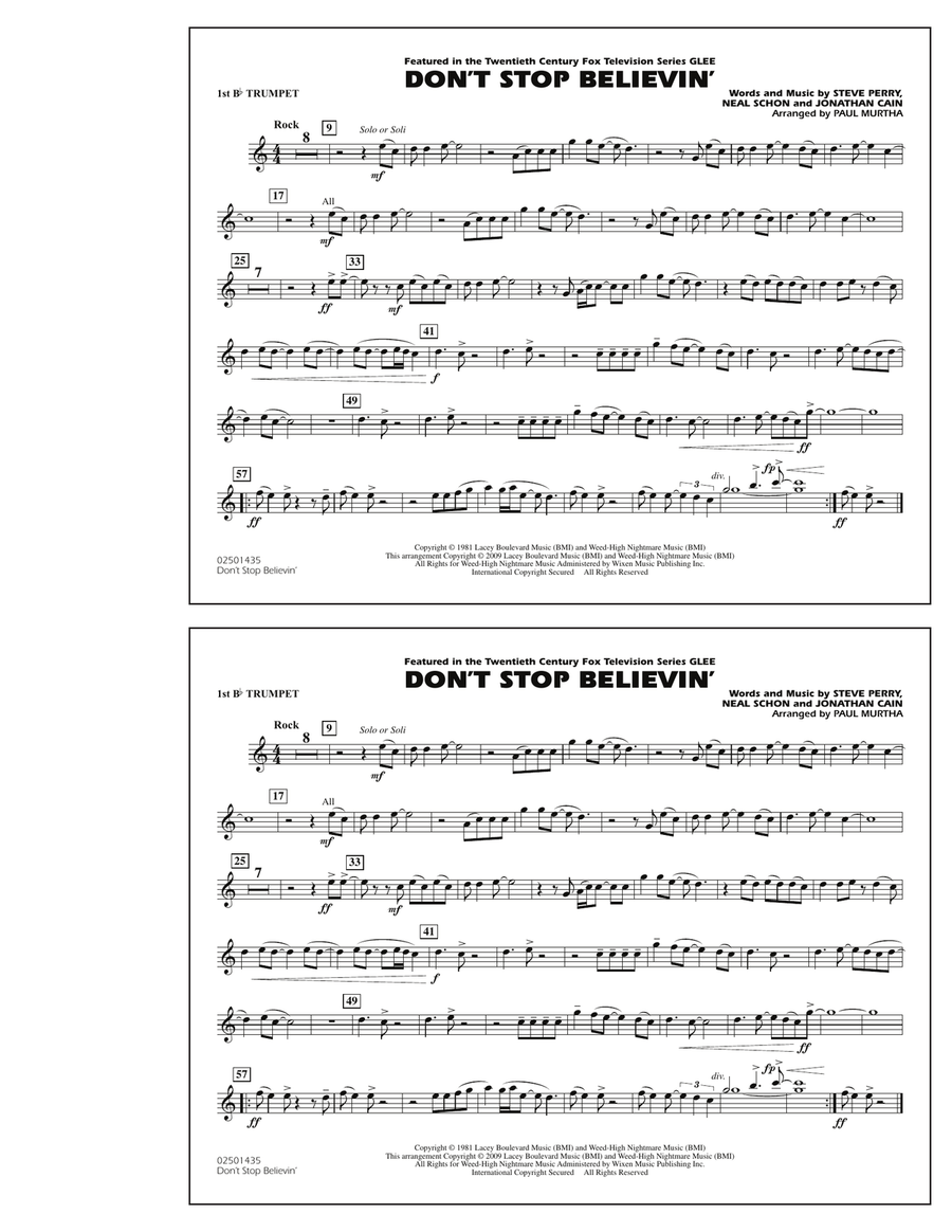 Don't Stop Believin' - 1st Bb Trumpet