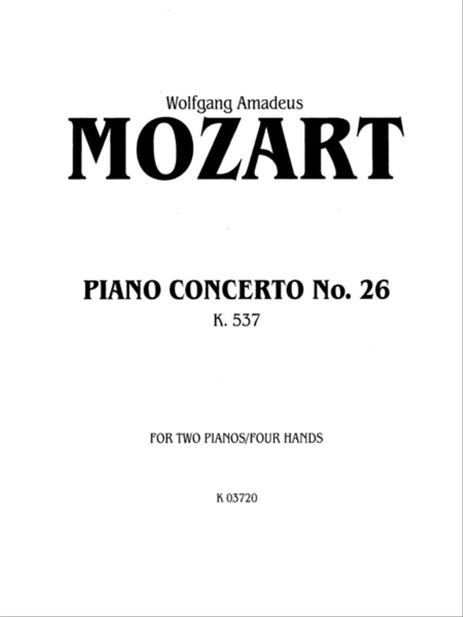 Mozart: Piano Concerto No. 26 in D Major, K. 537 Piano scores gallery preview page 1