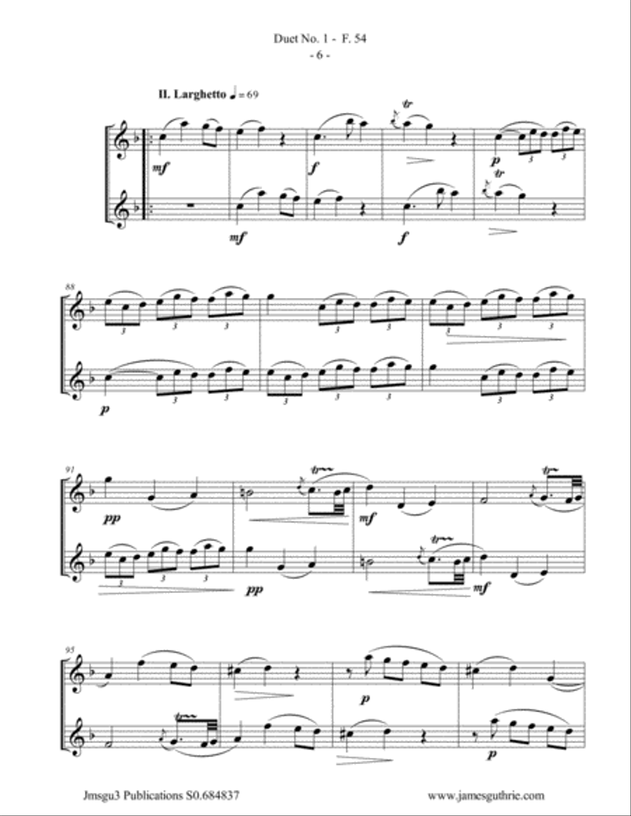 WF Bach: Duet No. 1 for Tenor Sax Duo Woodwind Duet scores gallery preview page 6