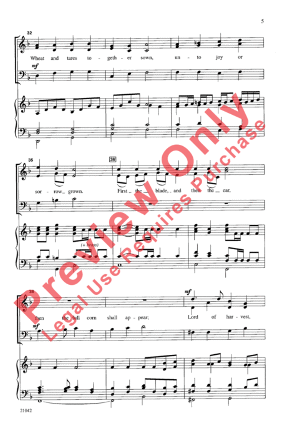 Come, Ye Thankful People, Come 3-Part scores gallery preview page 5