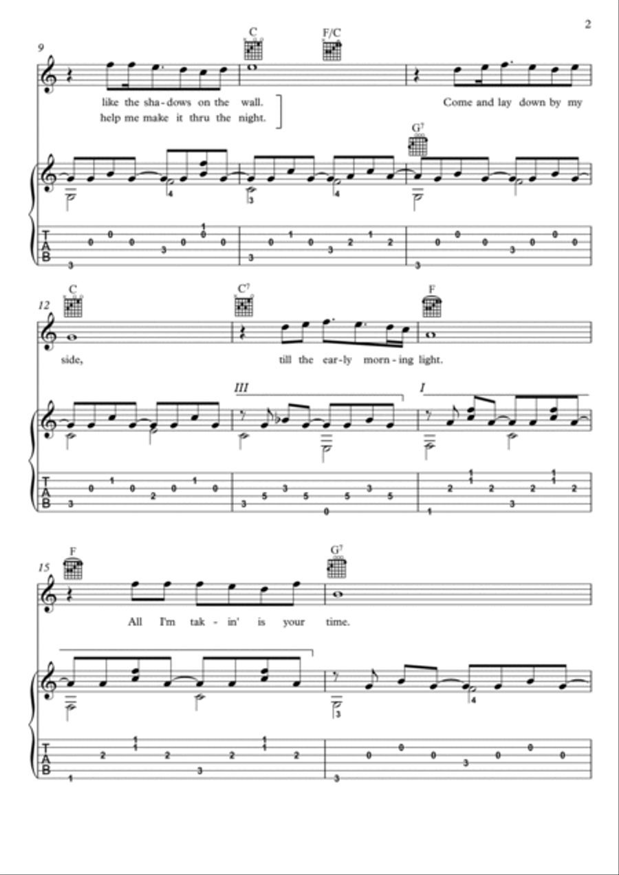Help Me Make It Through The Night Electric Guitar scores gallery preview page 2