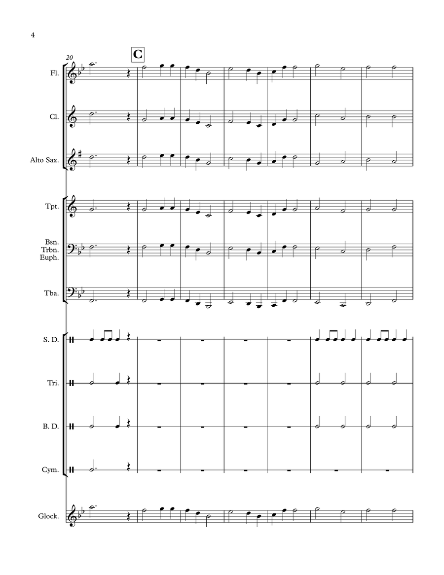 Chorale (for Grade 0.5 Band) Concert Band scores gallery preview page 4
