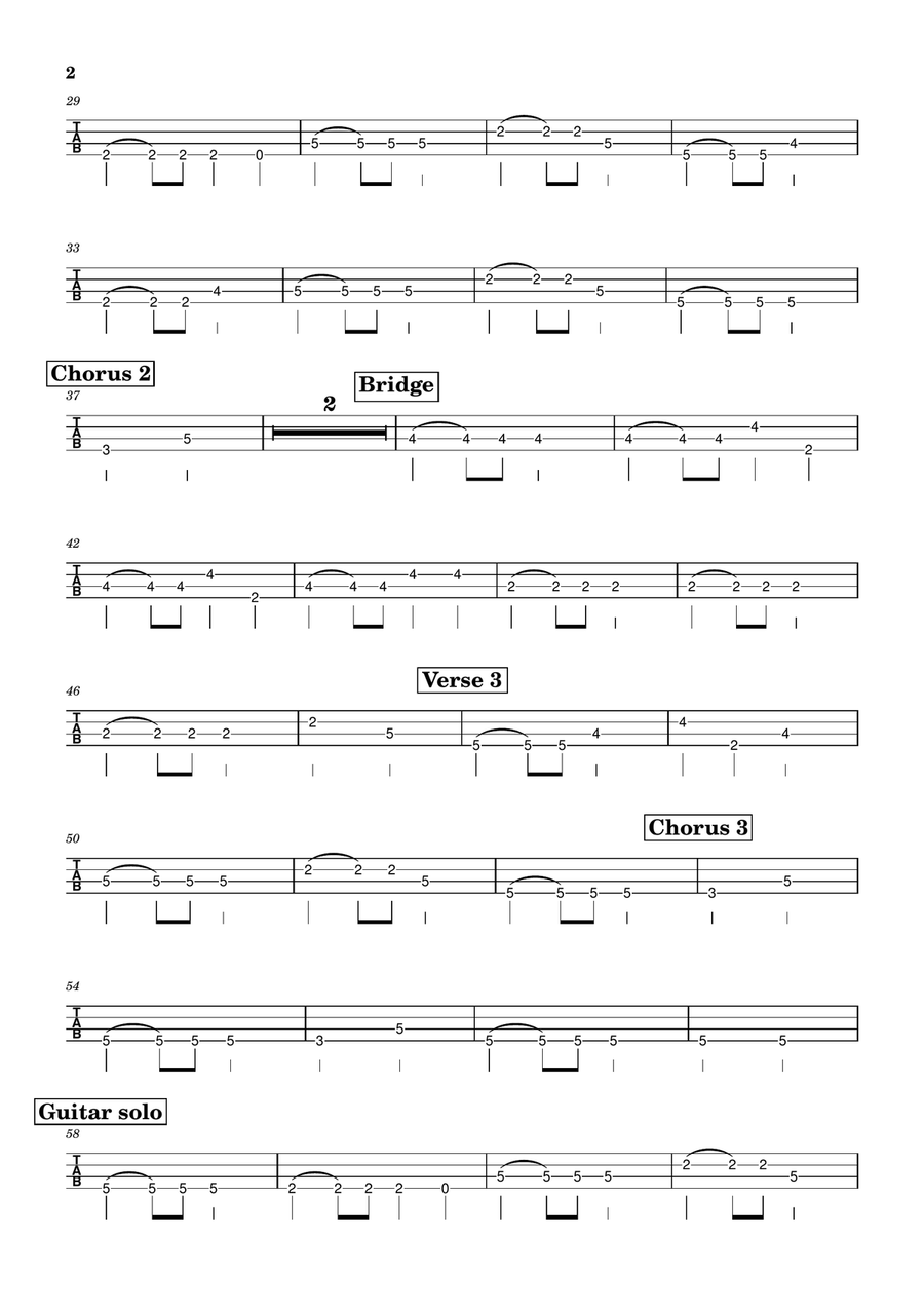Love Hurts Guitar Tablature scores gallery preview page 2