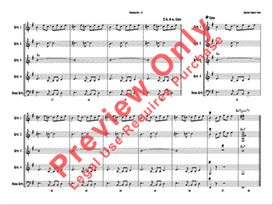 Belwin's 21st Century Guitar Ensemble -- Secret Agent Man Guitar Ensemble scores gallery preview page 8