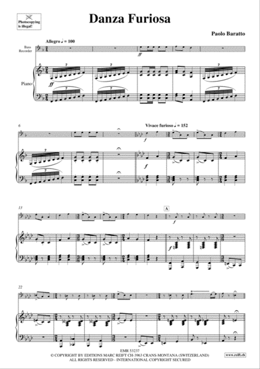 Danza Furiosa Danza Furiosa Bass Recorder scores gallery preview page 4