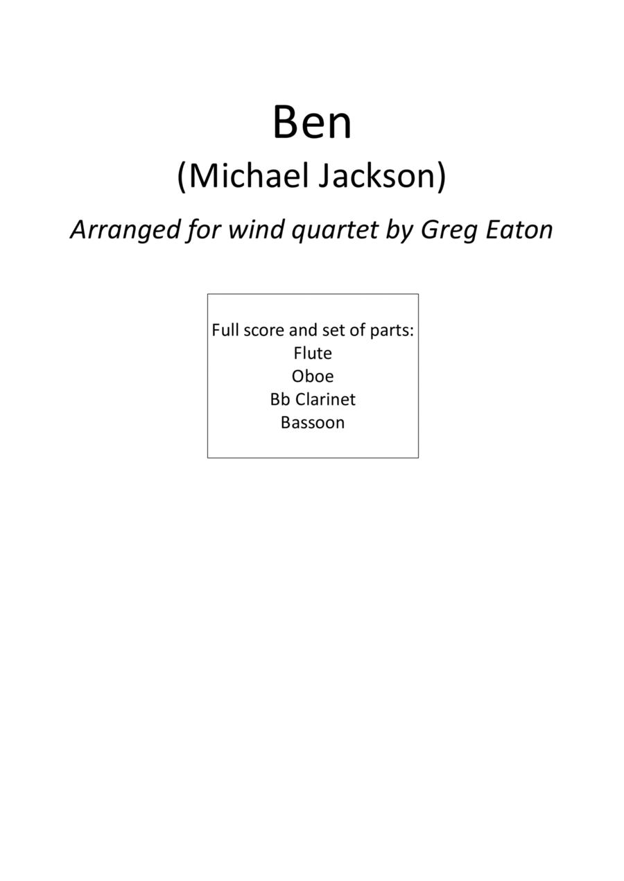 Ben Woodwind Quartet scores gallery preview page 1
