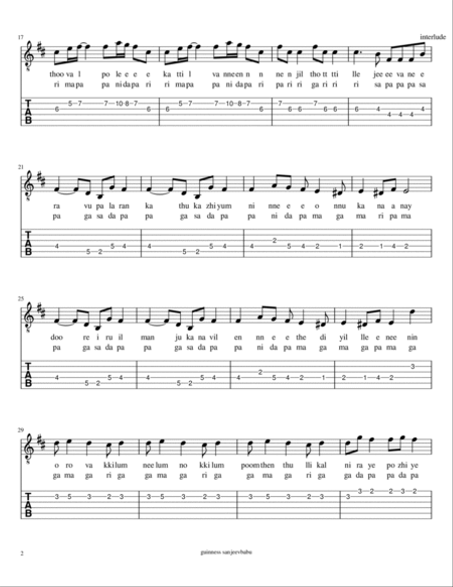 neela nilave Piano scores gallery preview page 2