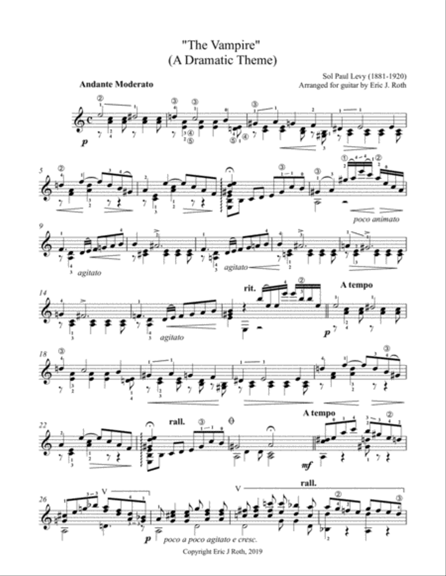 The Vampire: A Dramatic Theme Classical Guitar scores gallery preview page 3