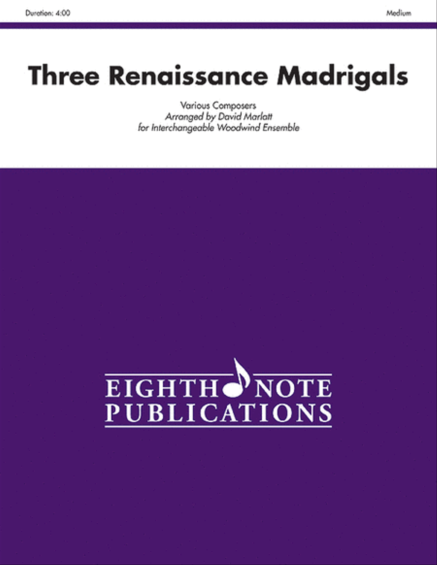 Three Renaissance Madrigals Woodwind Ensemble scores gallery preview page 1