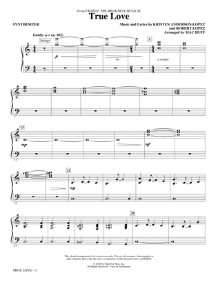 Book cover for True Love (from Frozen: the Broadway Musical) (Arr. Mac Huff) - Synthesizer