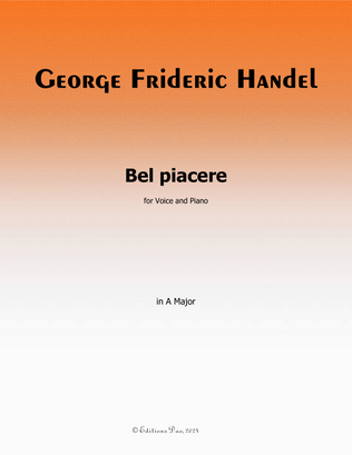 Book cover for Bel piacere,by Handel,in A Major