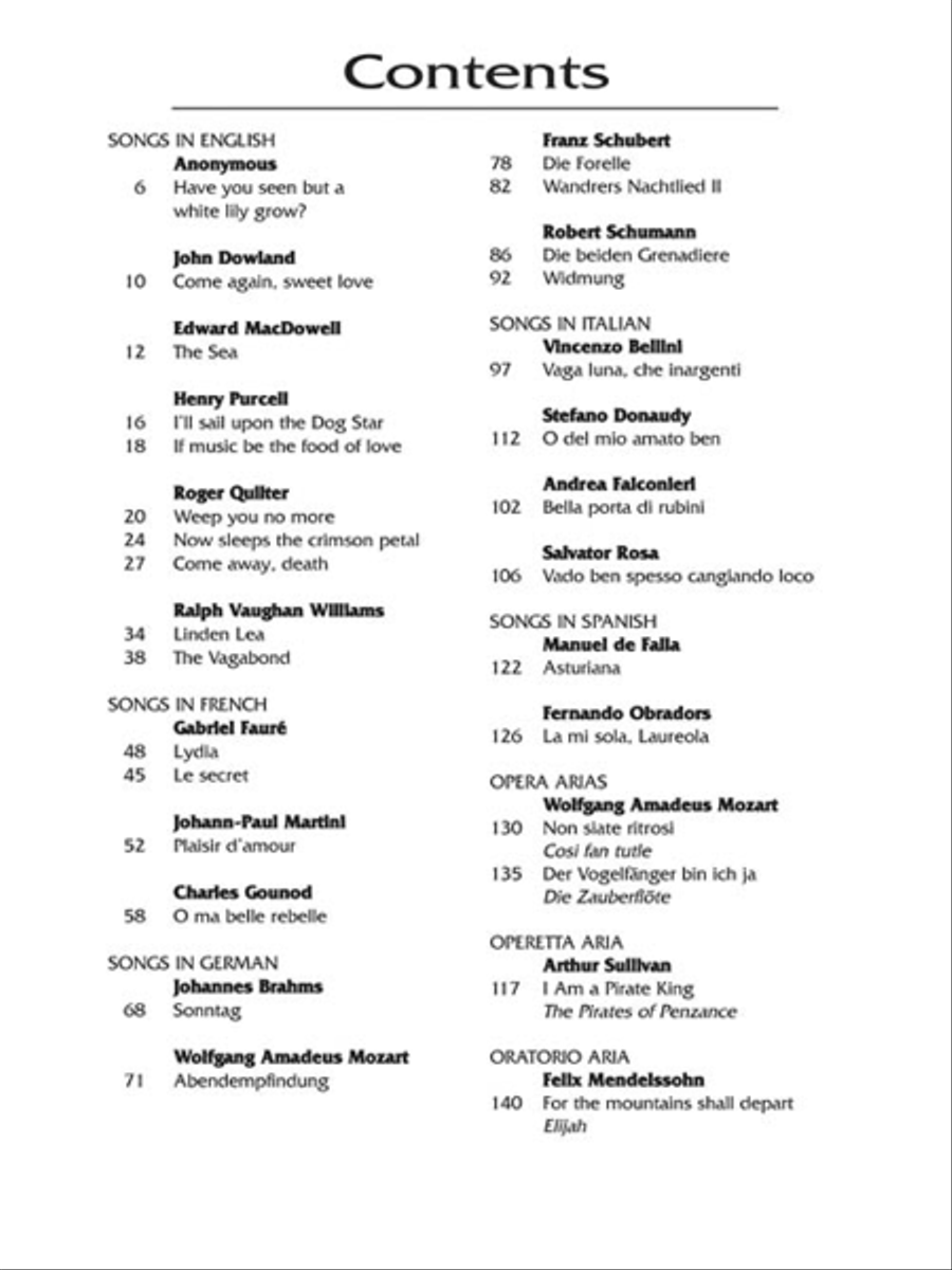 Standard Vocal Literature – An Introduction to Repertoire Baritone Voice scores gallery preview page 4