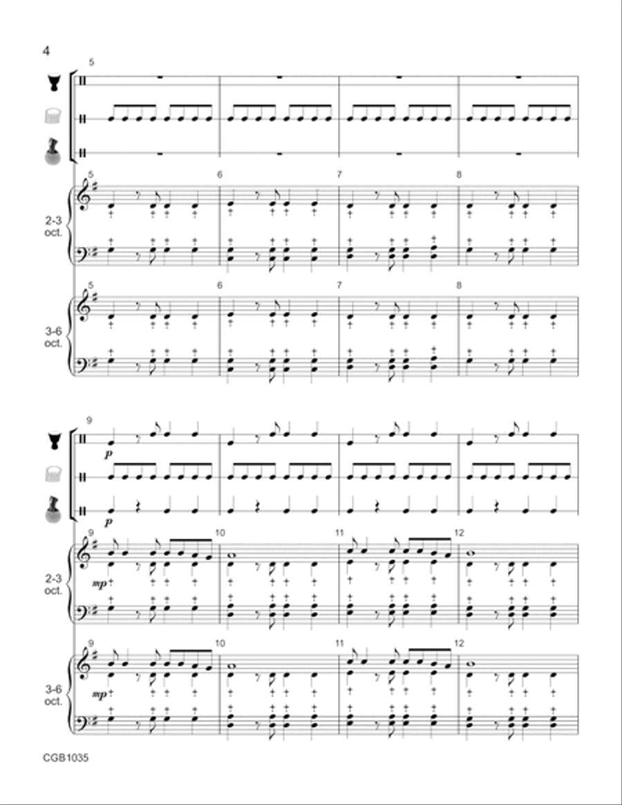 Amen Siakudumisa - Full Score Handbell Choir scores gallery preview page 4