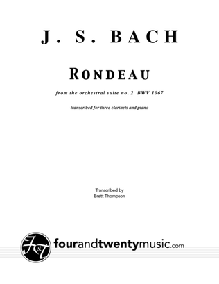 Book cover for Rondeau (from Suite no 2) for 3 clarinets and piano