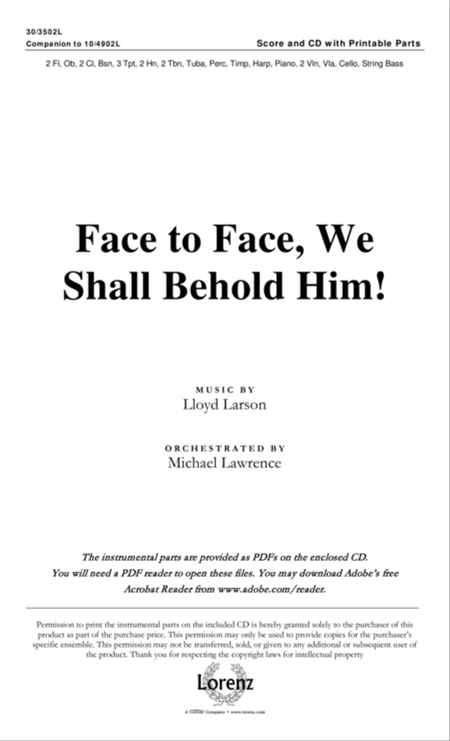 Face to Face, We Shall Behold Him! - Orchestral Score and CD with Printable Parts Choir scores gallery preview page 2