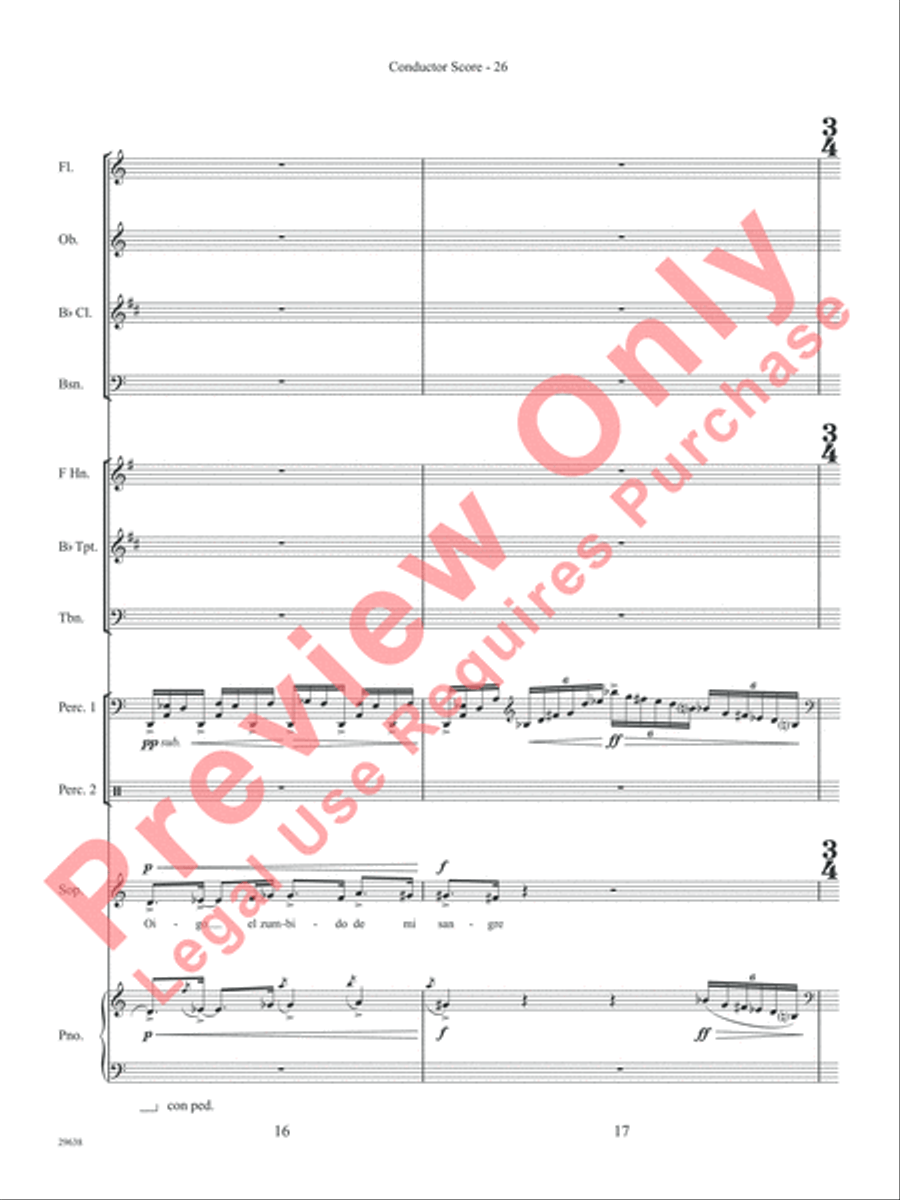 Three Spanish Songs (for Soprano and Wind Ensemble) Concert Band scores gallery preview page 31