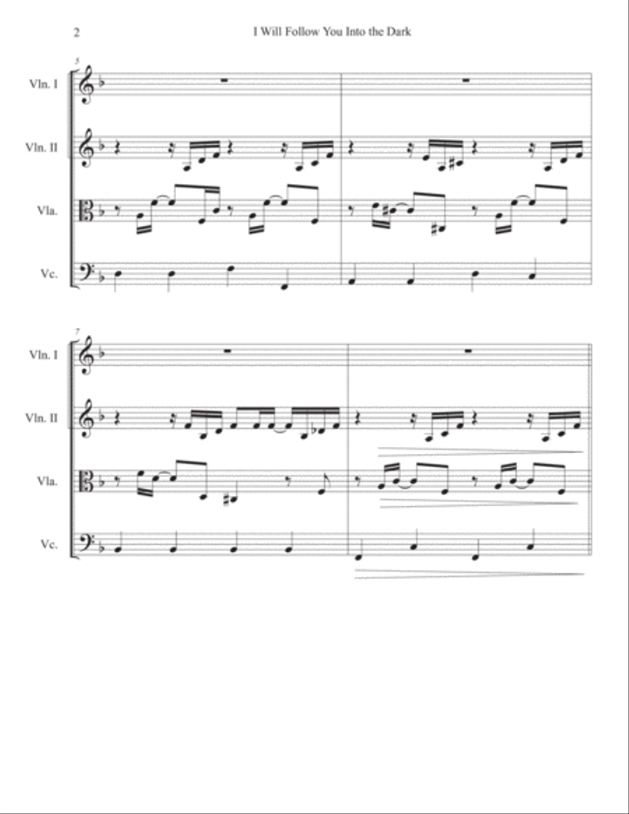 I Will Follow You Into The Dark String Quartet scores gallery preview page 2