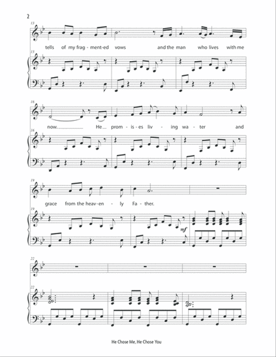 He Chose Me, He Chose You (Low Voice) Low Voice scores gallery preview page 3