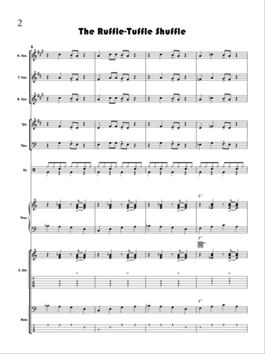 The Ruffle-Tuffle Shuffle Score - Score Only Jazz Ensemble scores gallery preview page 4