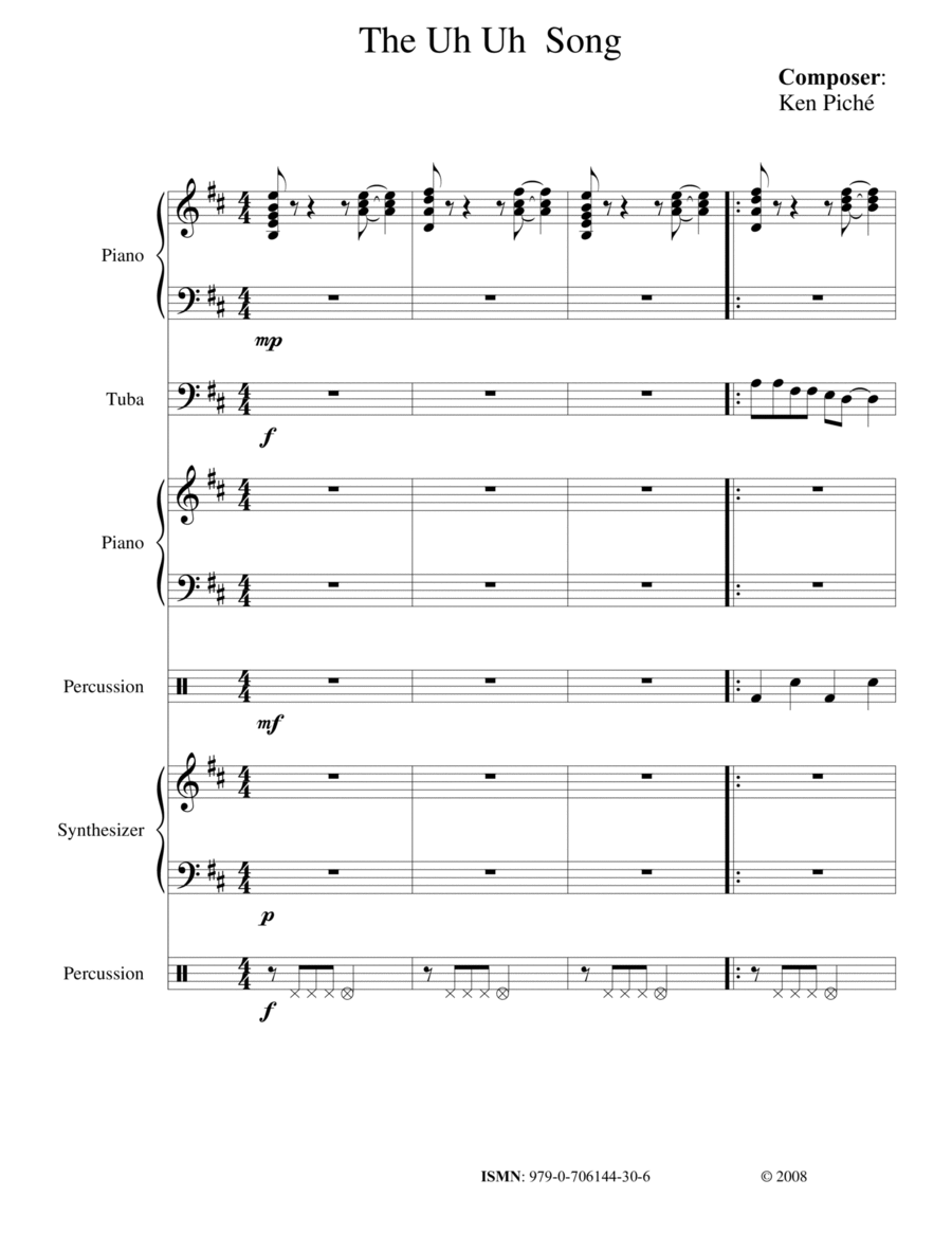 The Uh Uh Song School and Community scores gallery preview page 1