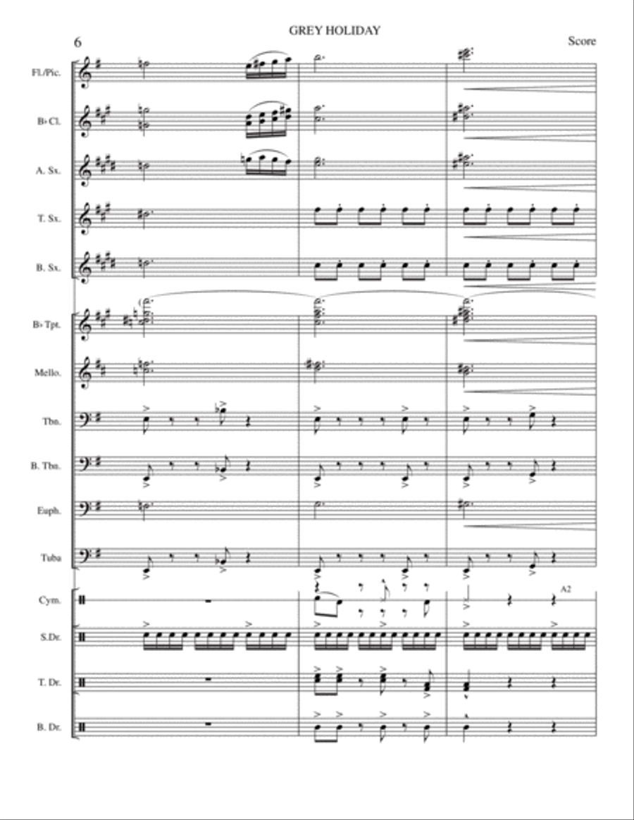 Grey Holiday: Stand Tune for Marching Band Marching Band scores gallery preview page 6