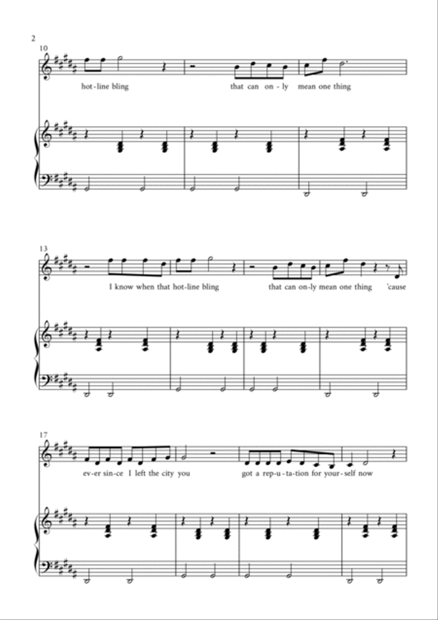 Hotline Bling Voice scores gallery preview page 2