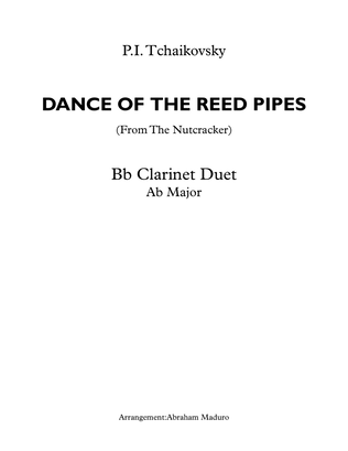 Book cover for Dance of The Reed Pipes (Mirlitons from The Nutcracker) Bb Clarinet Duet