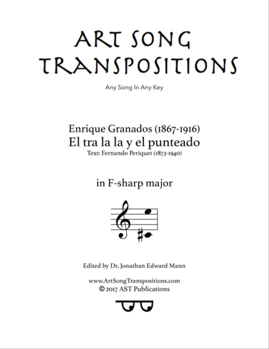 GRANADOS: El tra la la y el punteado (transposed to F-sharp major) Voice scores gallery preview page 1