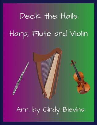 Book cover for Deck the Halls, for Harp, Flute and Violin