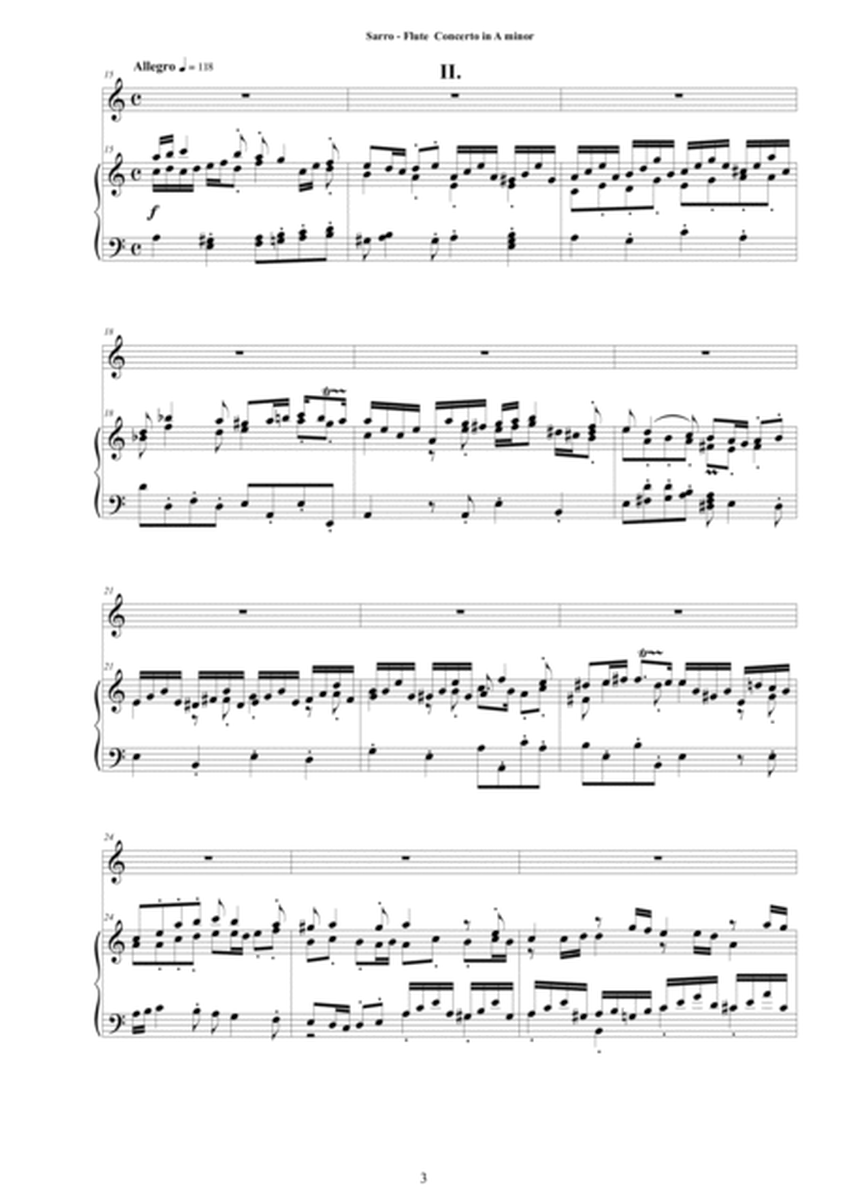 Sarro D - Flute Concerto in A minor for Flute and Cembalo (or Piano) - Score and Part image number null
