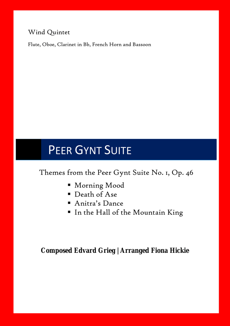 Peer Gynt Suite, No. 1, Op. 46 Woodwind Quintet scores gallery preview page 1