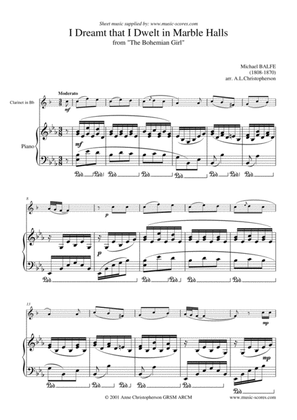 Marble Halls, from "The Bohemian Girl" - Clarinet and Piano