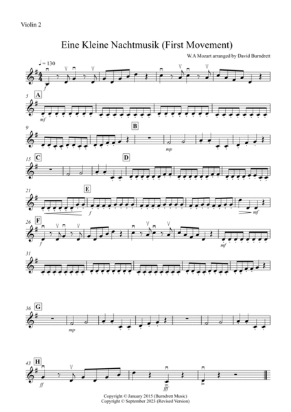 Eine Kleine Nachtmusik (1st movement) for String Quartet image number null