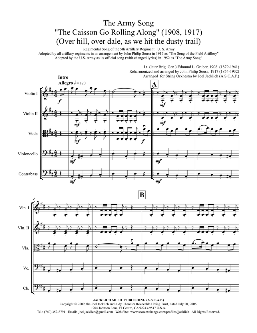 The Army Song (The Caisson Song) image number null
